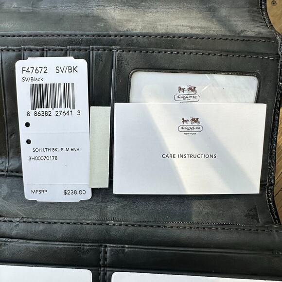 COACH x Womens black large wallet button NWOT - Picture 9 of 9
